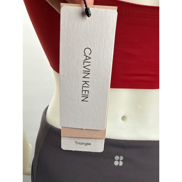 Calvin Klein Bralette Invisibles Womens Medium Red Triangle Lined QF5753 - Picture 6 of 6